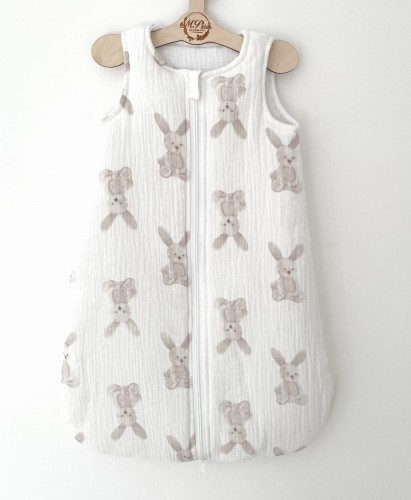 Śpiworek do spania MUŚLINOWY Słodkie króliczki