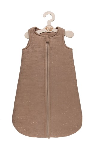 Śpiworek do spania MUŚLINOWY Beżowy w złote kropki