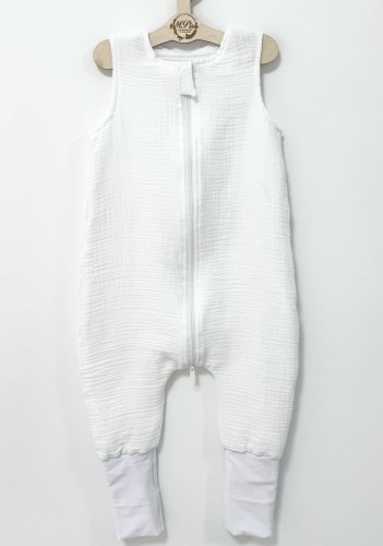 Śpiworek do spania z nogawkami Muślinowy Biały