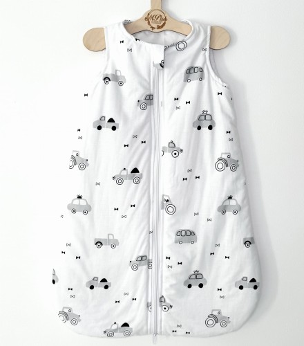 Śpiworek do spania Autka szare