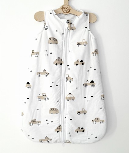 Śpiworek do spania Autka beżowe