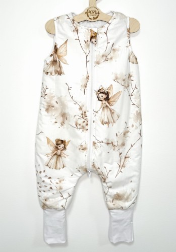 śpiworek do spania z nogawkami Wróżki beżowe