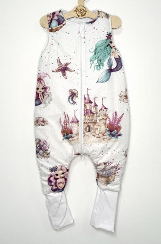 Śpiworek do spania z nogawkami Syrenki i zamek