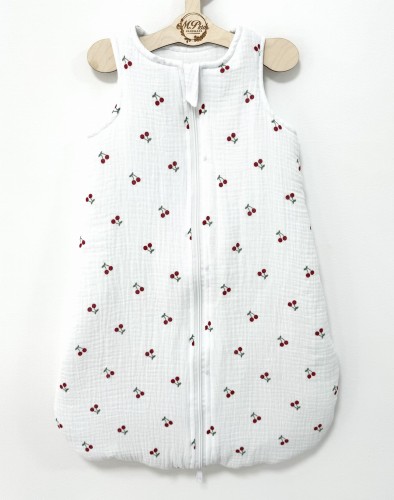 Śpiworek do spania MUŚLINOWY Wisienki