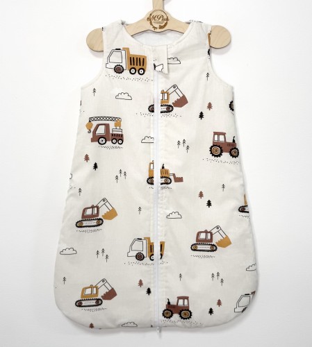 Śpiworek do spania Brązowe koparki i traktory