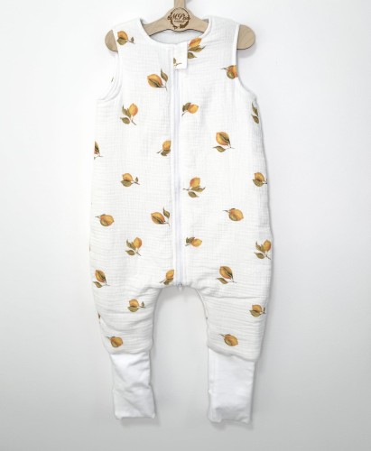 Śpiworek do spania z nogawkami Muślinowy Cytrynki