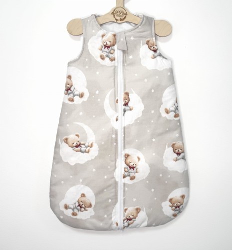 Śpiworek do spania Misie w chmurkach na beżowym tle