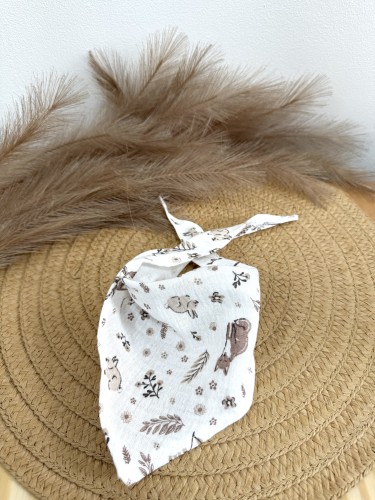 Apaszka muślinowa dla dzieci z miękkiej bawełny – delikatna i oddychająca chustka na szyję dla niemowląt i dzieci Jelonki i króliczki