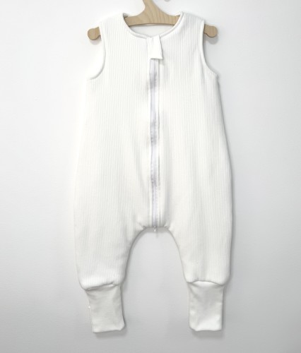 Śpiworek do spania z nogawkami Prążek Biały