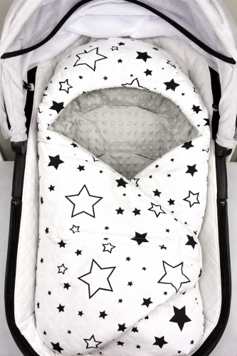 Otulacz do fotelika samochodowego dla niemowląt 0-13 kg Galaktyka i szare minky