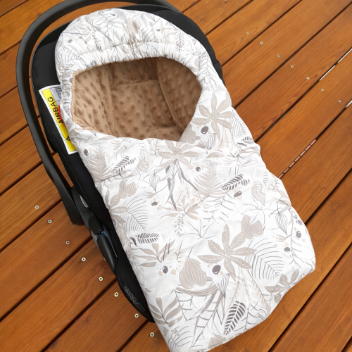 Otulacz do fotelika samochodowego Beżowe koale i beżowe minky