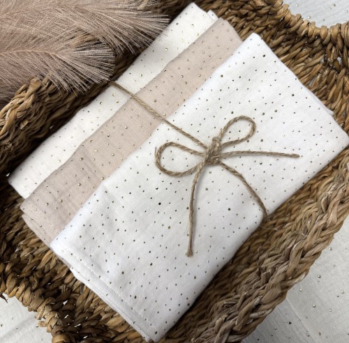 Pieluszki muślinowe Jasny beż 3-pak