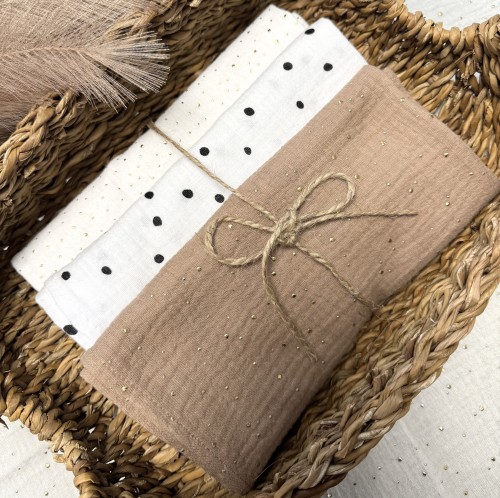 Pieluszki muślinowe Kropki ciapki 3-pak