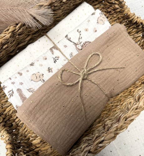 Pieluszki muślinowe Jelonki i króliczki 3-pak