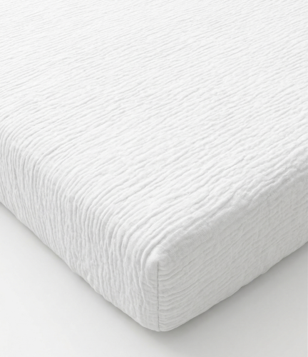 Prześcieradło z gumką muślinowe 120x60 Białe