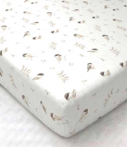 Prześcieradło z gumką bawełniane 140x70 Wróbelki 