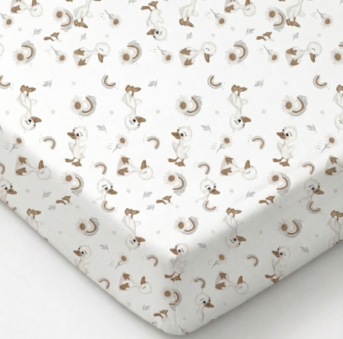 Prześcieradło z gumką bawełniane 140x70 Brzydkie kaczątko