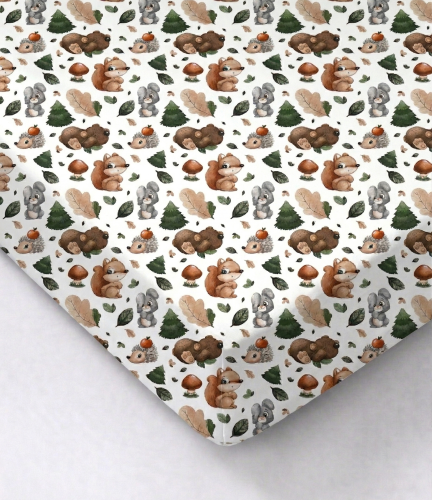 Prześcieradło z gumką bawełniane 140x70 Las 