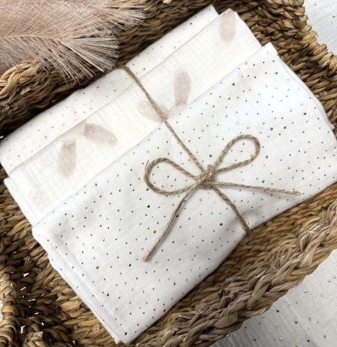 Pieluszki muślinowe Słodkie króliczki 3-pak