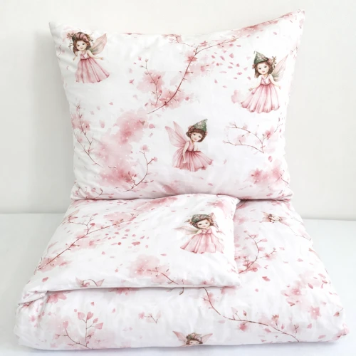 Komplet do przedszkola / żłobka - kocyk / kołderka z poduszką Wróżki różowe 