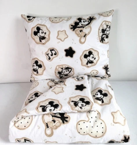 Komplet do przedszkola / żłobka - kocyk / kołderka z poduszką Beżowa myszka miki 