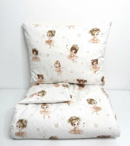 Komplet do przedszkola / żłobka - kocyk / kołderka z poduszką Beżowe baletnice