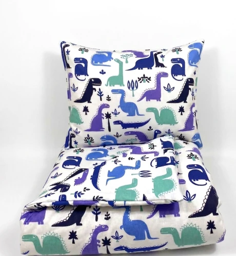 Komplet do przedszkola / żłobka - kocyk / kołderka z poduszką Dinozaury