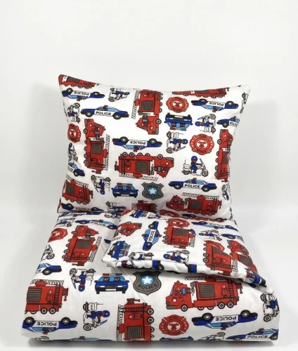Komplet do przedszkola / żłobka - kocyk / kołderka z poduszką Straż pożarna policja