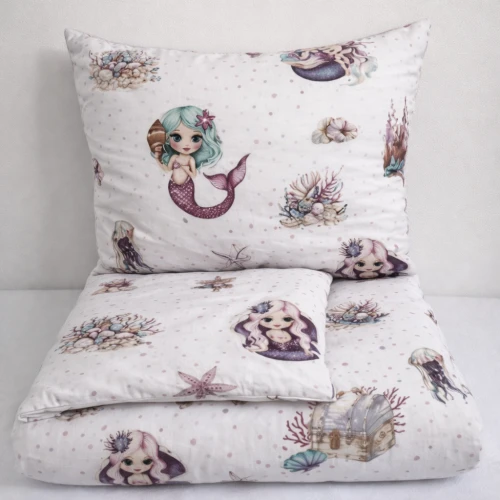 Komplet do przedszkola / żłobka - kocyk / kołderka z poduszką Syrenki i zamek 
