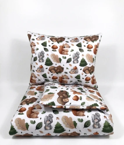 Komplet do przedszkola / żłobka - kocyk / kołderka z poduszką Las 