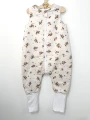 Śpiworek do spania z nogawkami Beżowe kwiatki na beżowym tle