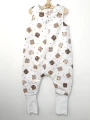 Śpiworek do spania z nogawkami Misie i serduszka