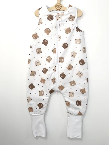 Śpiworek do spania z nogawkami Misie i serduszka