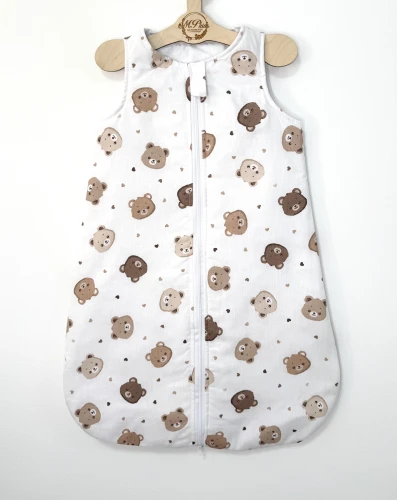 Śpiworek do spania niemowlęcy Misie i serduszka
